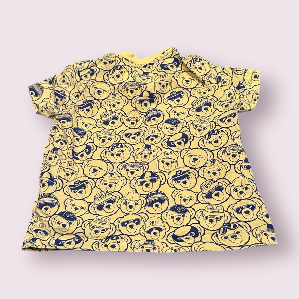 Baby Ralph Lauren Yellow Patterned Top and Navy Pants Set Size 6 Months - Picture 7 of 8